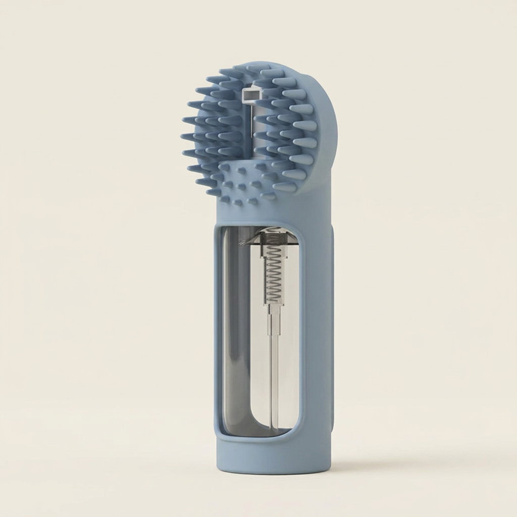 Brosse bleue sur fond clair