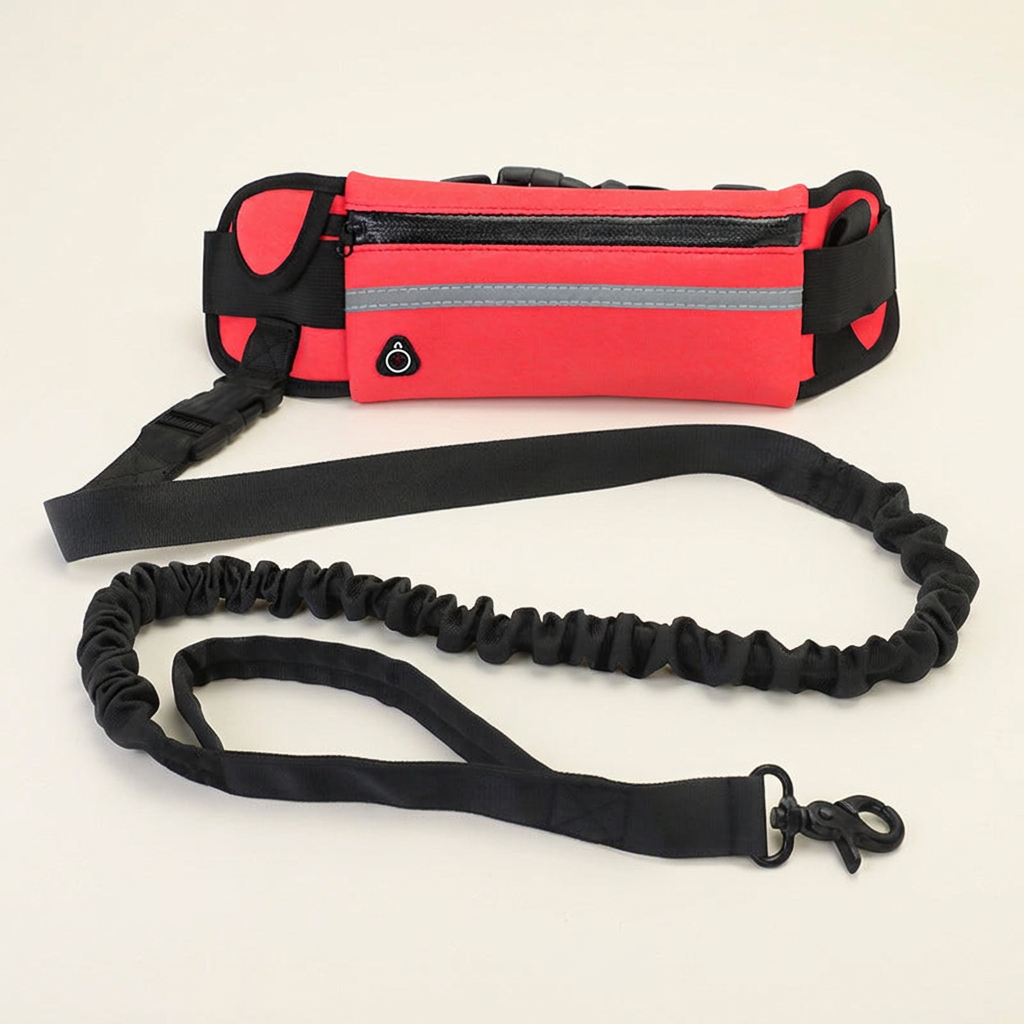 Ensemble ceinture fuchsia et laisse noire