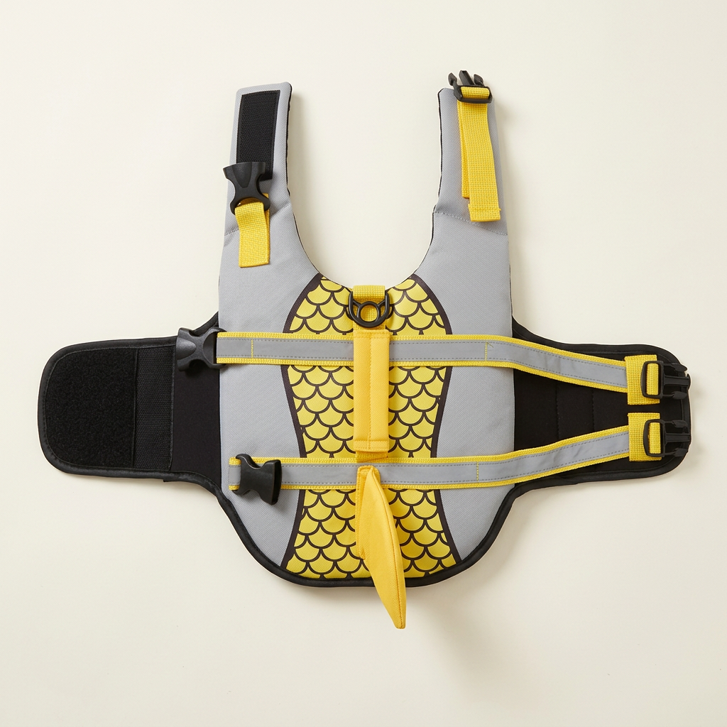 Gilet jaune ouvert avec ses sangles de réglage