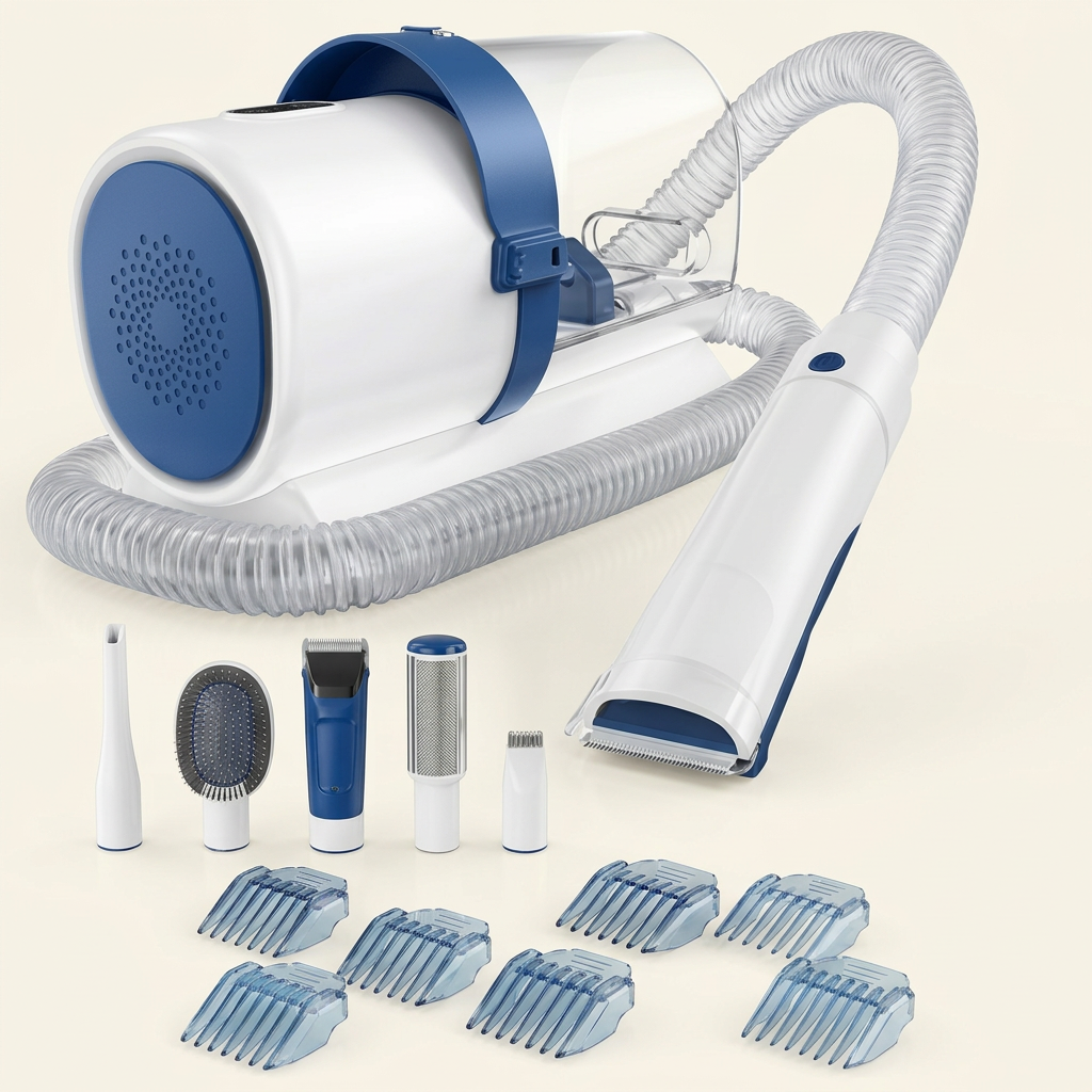 Kit de toilettage blanc et bleu